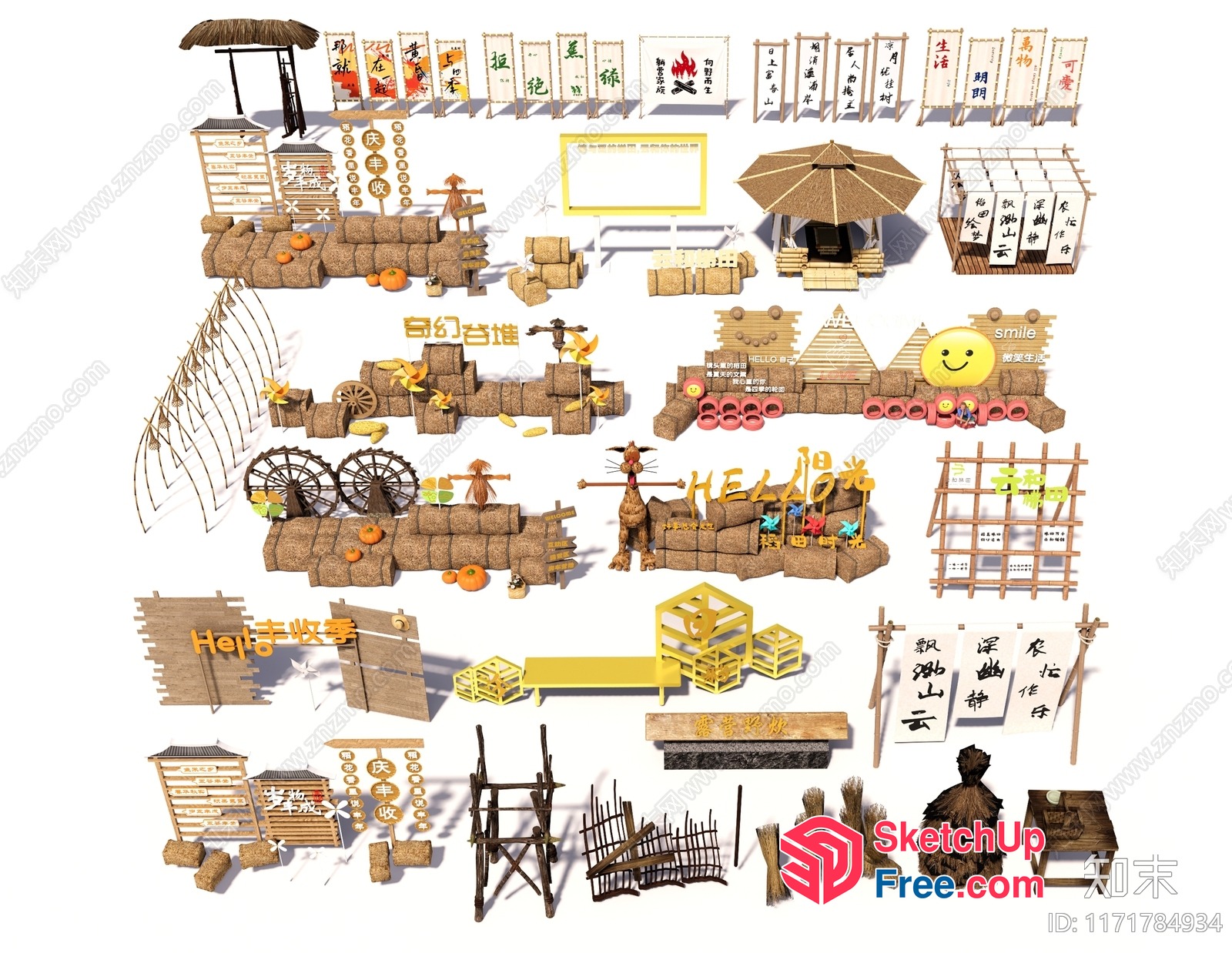 Asian Style Decorative Items 3D SketchUp File