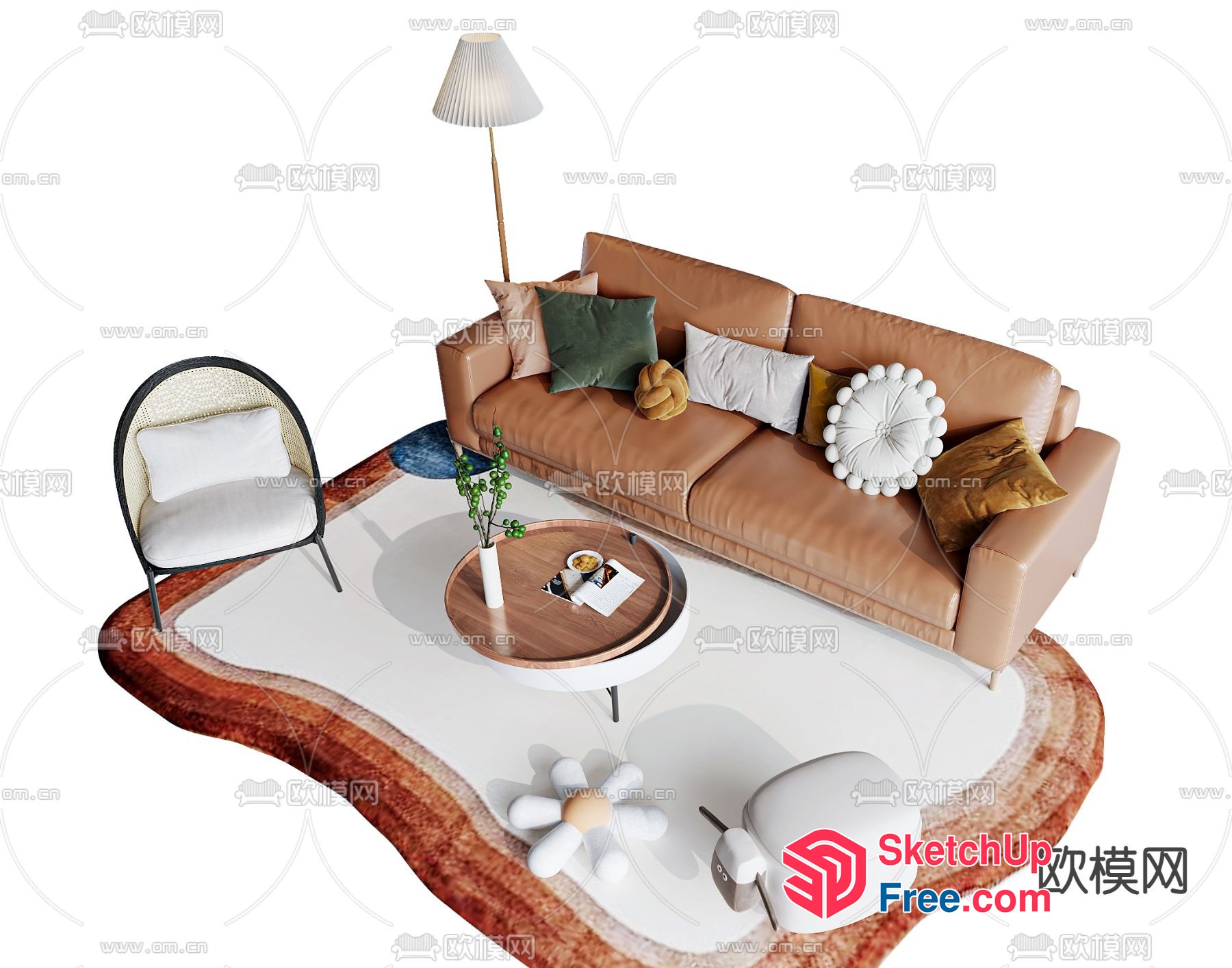 Elegant Modern Living Room Interior 3D SketchUp File