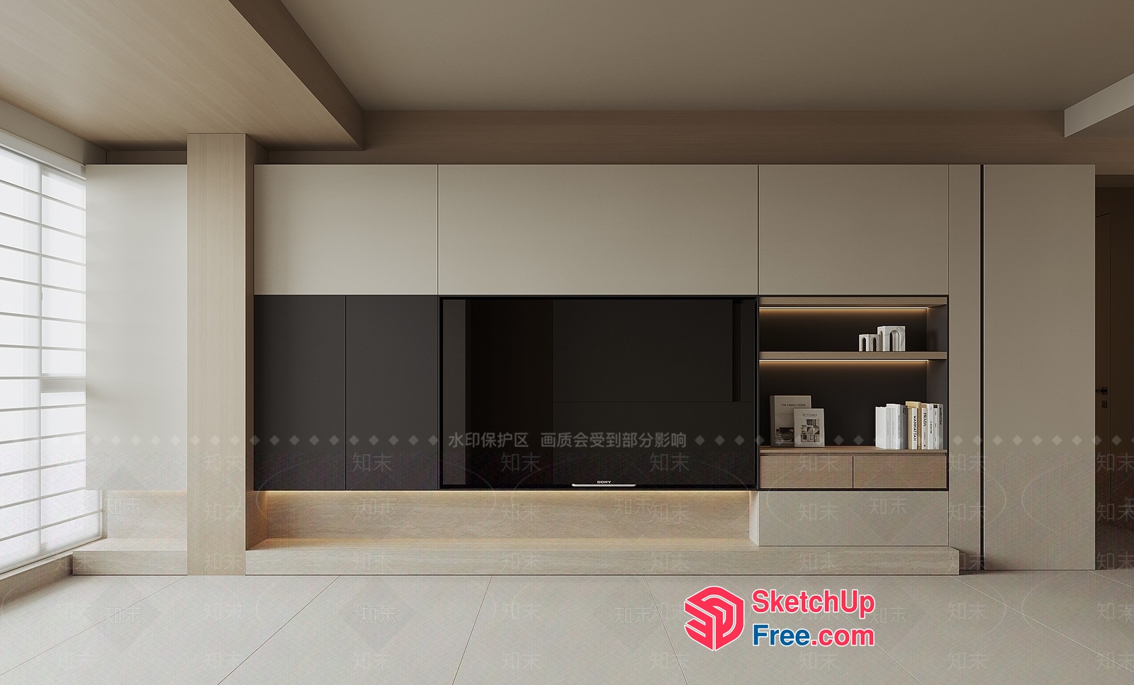 Modern Minimalist Living Room Interior 3D SketchUp File