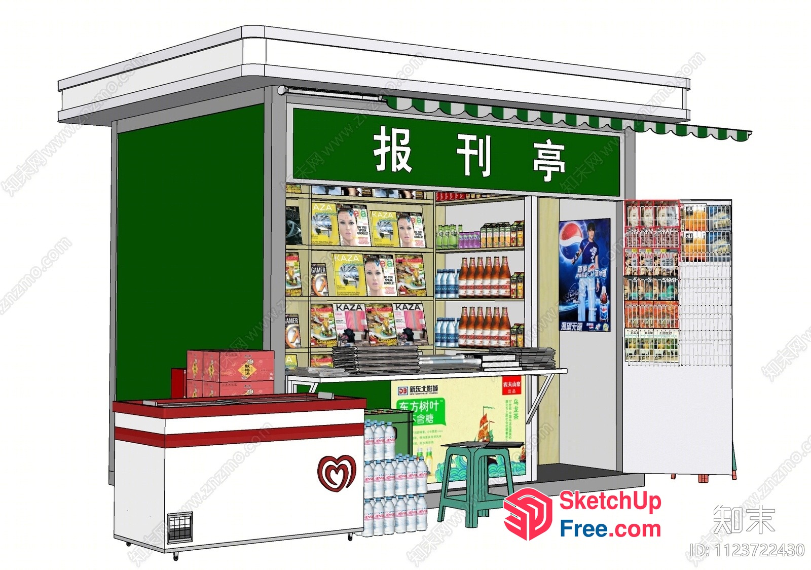 Asian Convenience Store Interior 3D SketchUp File