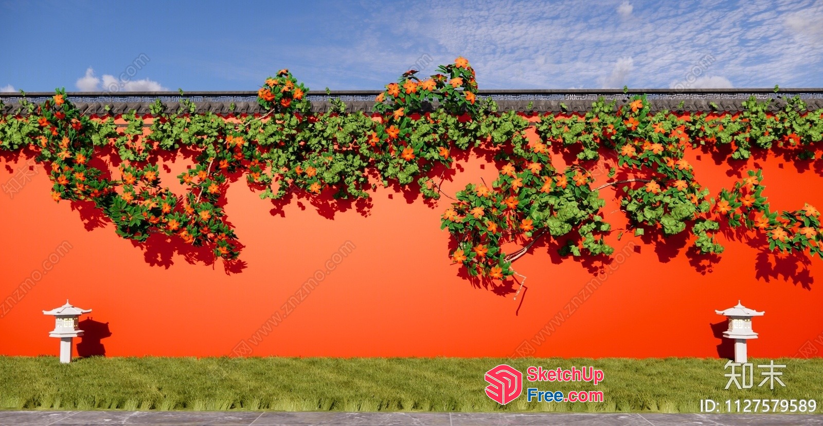 Exotic Japanese-Inspired Garden Scene 3D SketchUp File