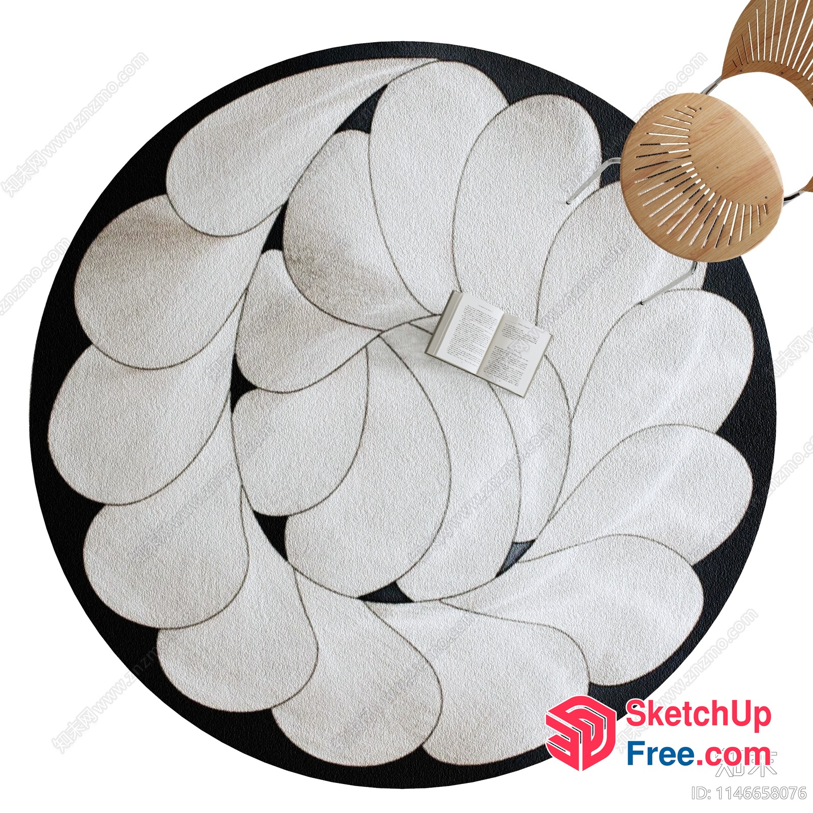 Elegant Round Rug With Unique Design 3D SketchUp File