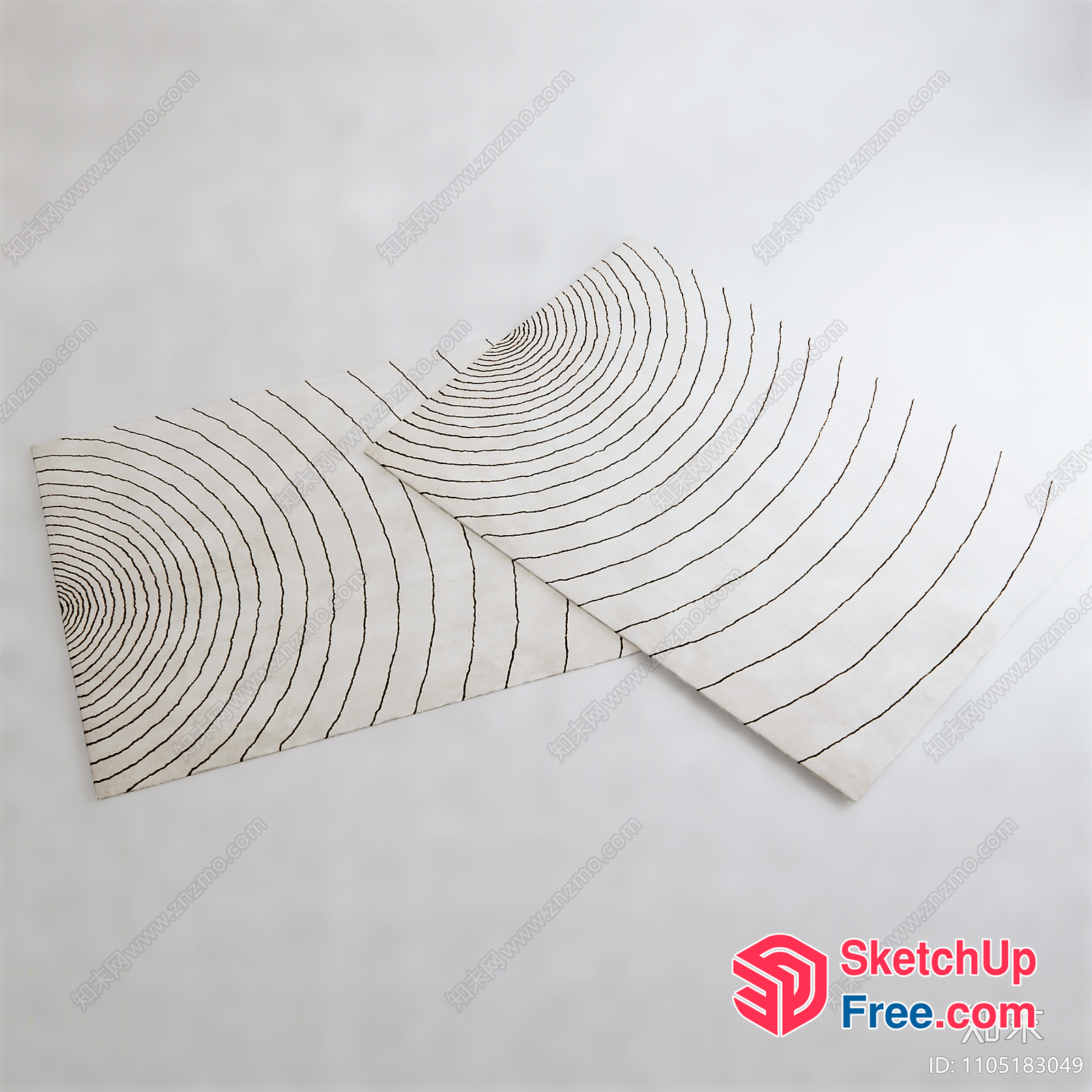 Geometric Patterned White Pillows 3D SketchUp File