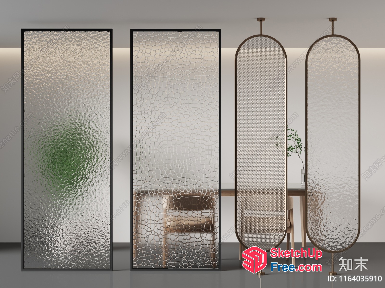 Modern Glass Partition Screen 3D SketchUp File