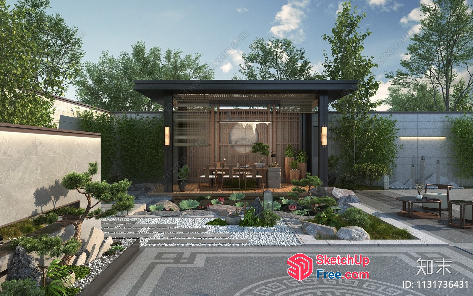 Serene Japanese-Style Garden Oasis 3D SketchUp File