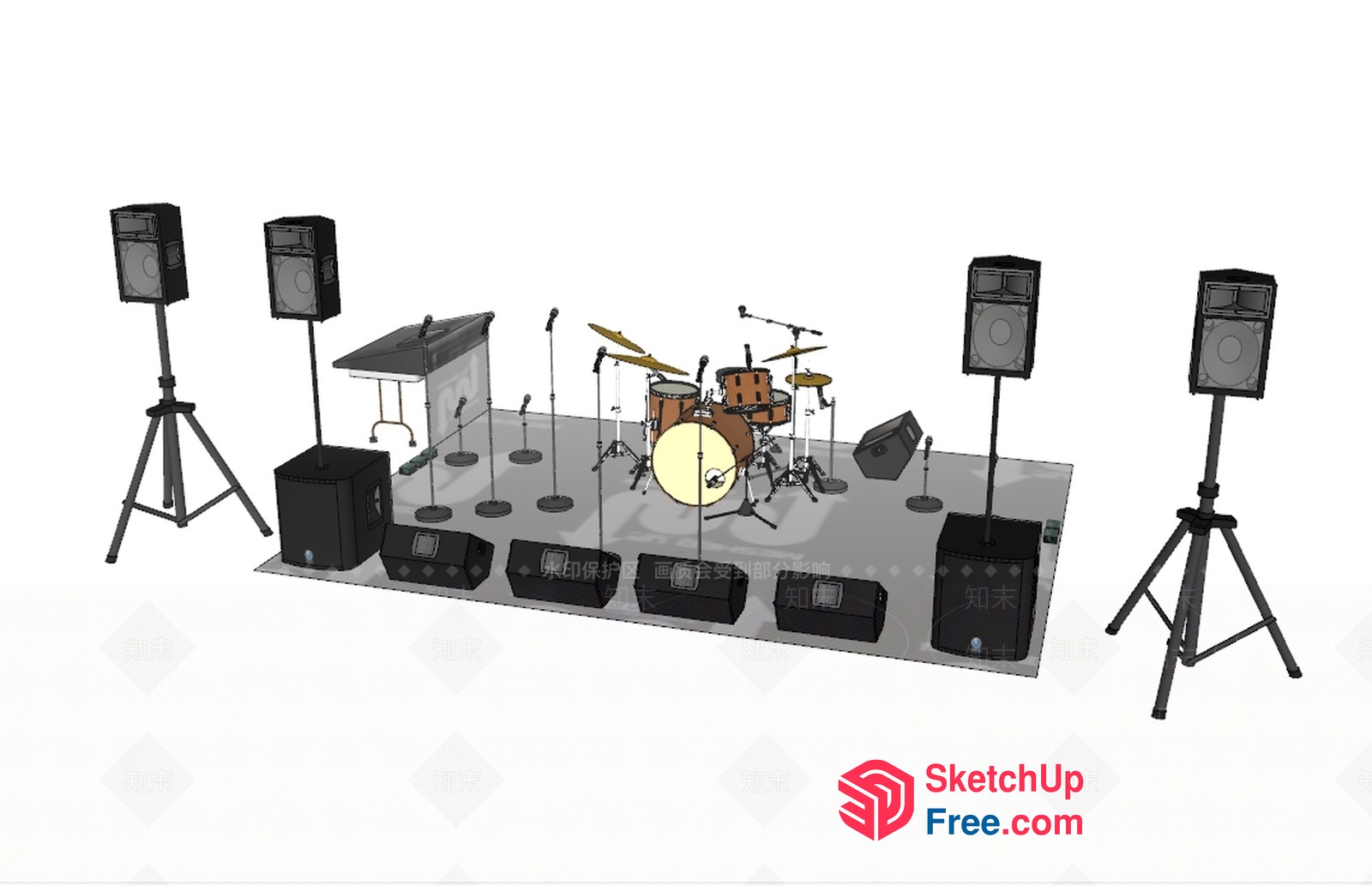 Stage Setup For Live Music Performance 3D SketchUp File