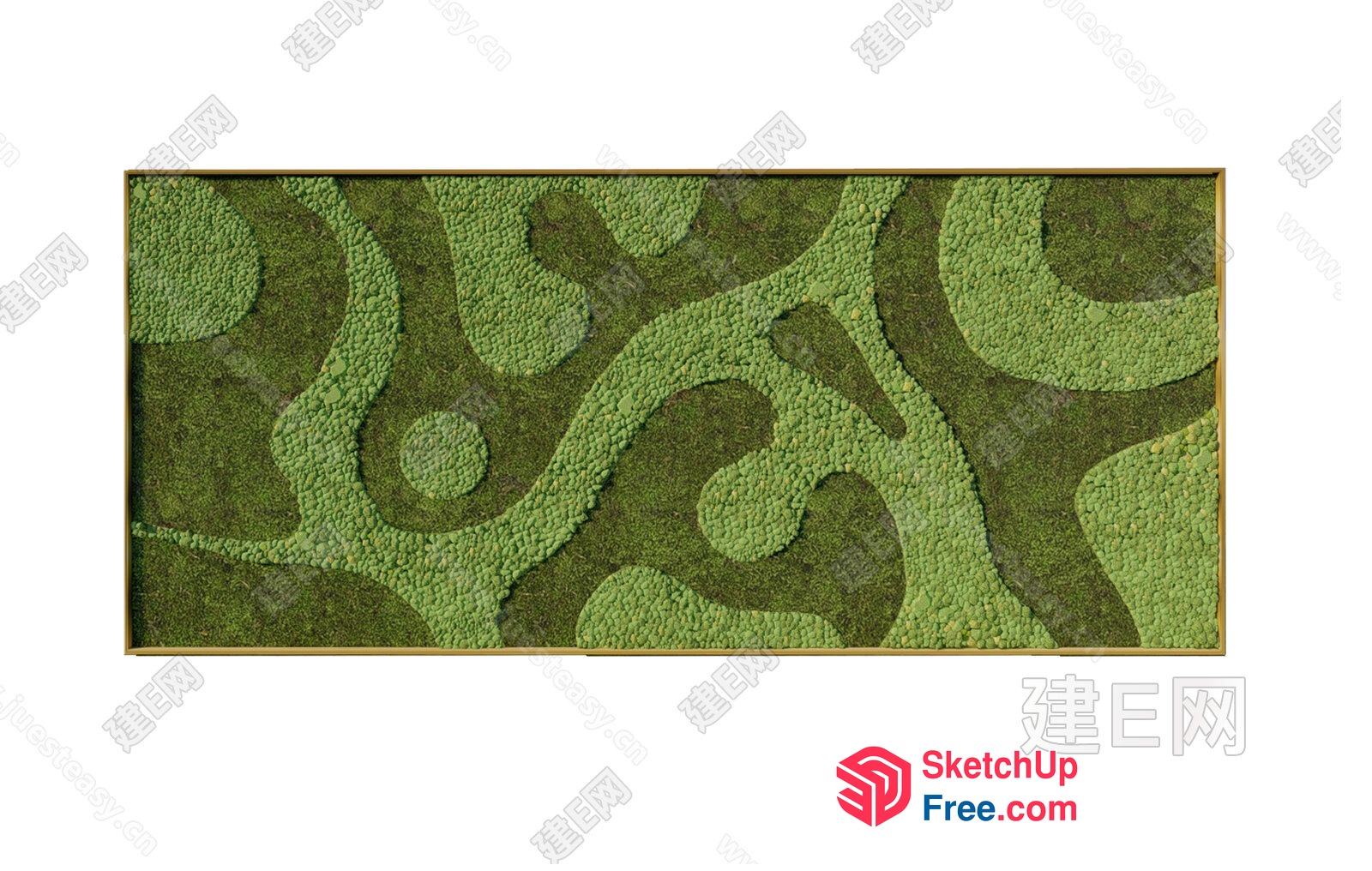 Elegant Green Abstract Design Carpet 3D SketchUp File