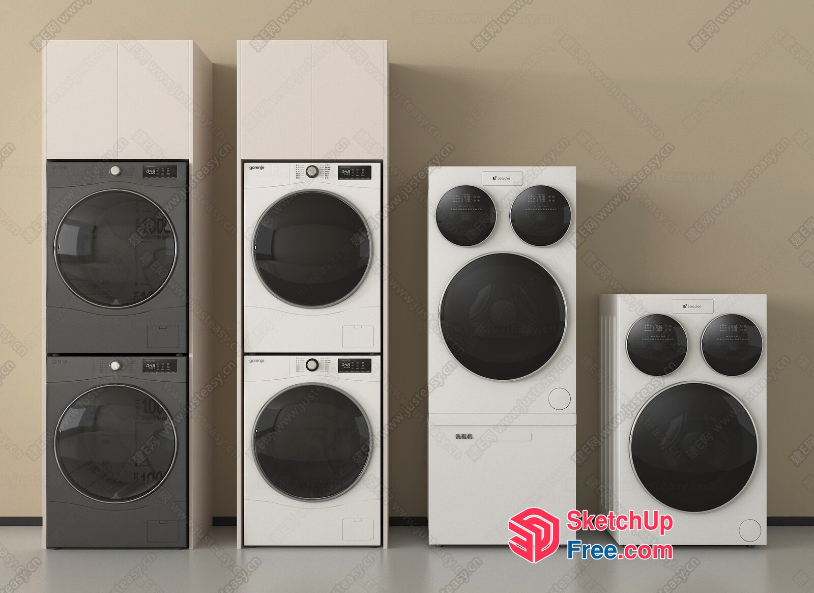 Modern Laundry Room Furniture 3D SketchUp File