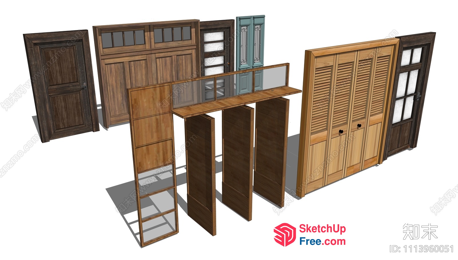 3D Rendered Collection Of Doors And Windows 3D SketchUp File
