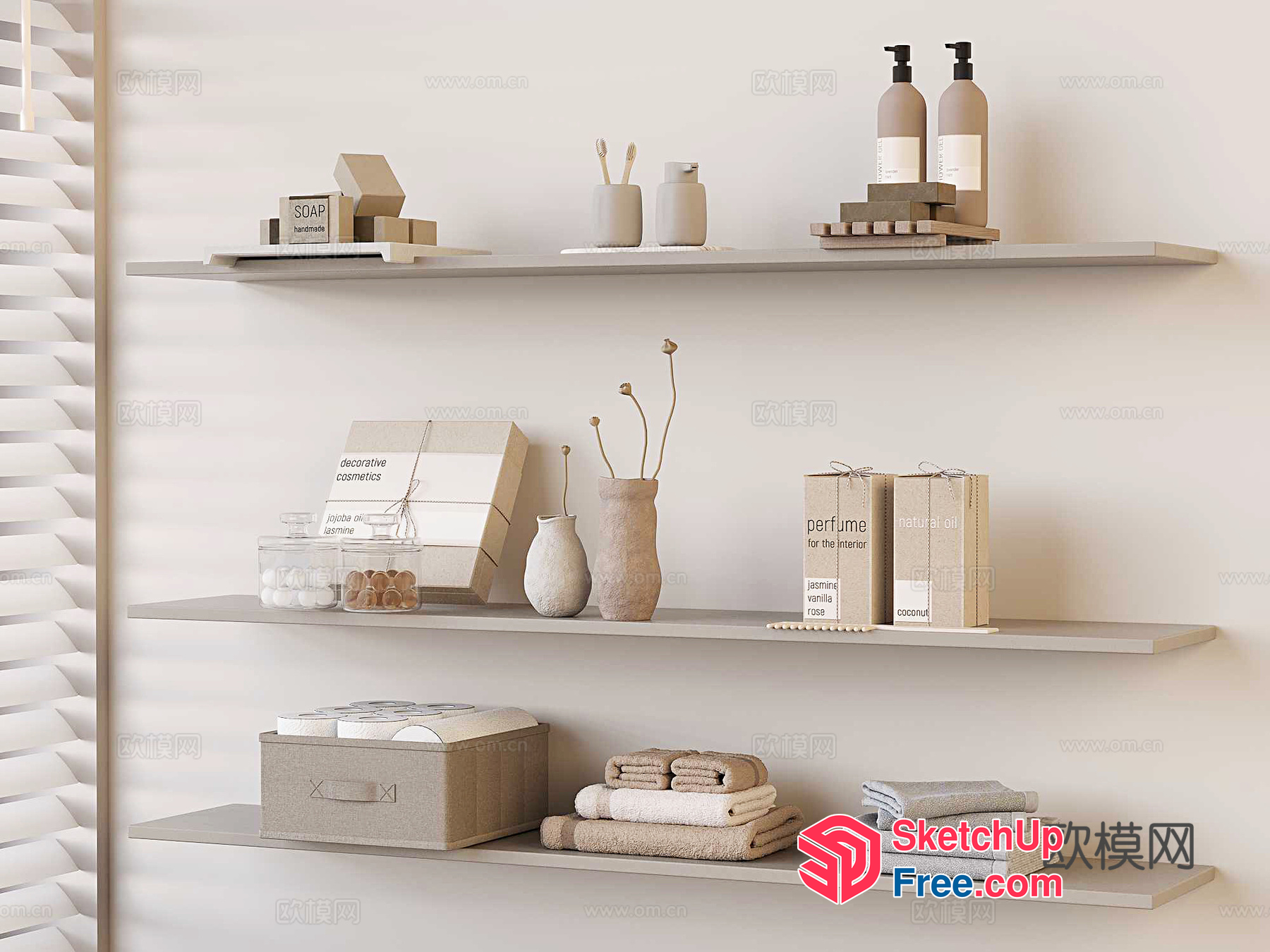 Minimalist Bathroom Decor With Decorative Shelf 3D SketchUp File