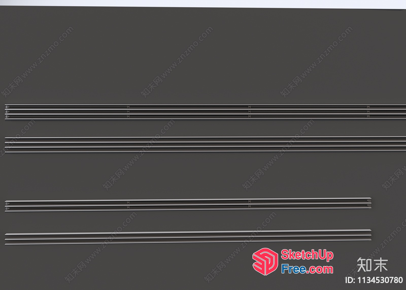 Modern Grey Building Facade 3D SketchUp File