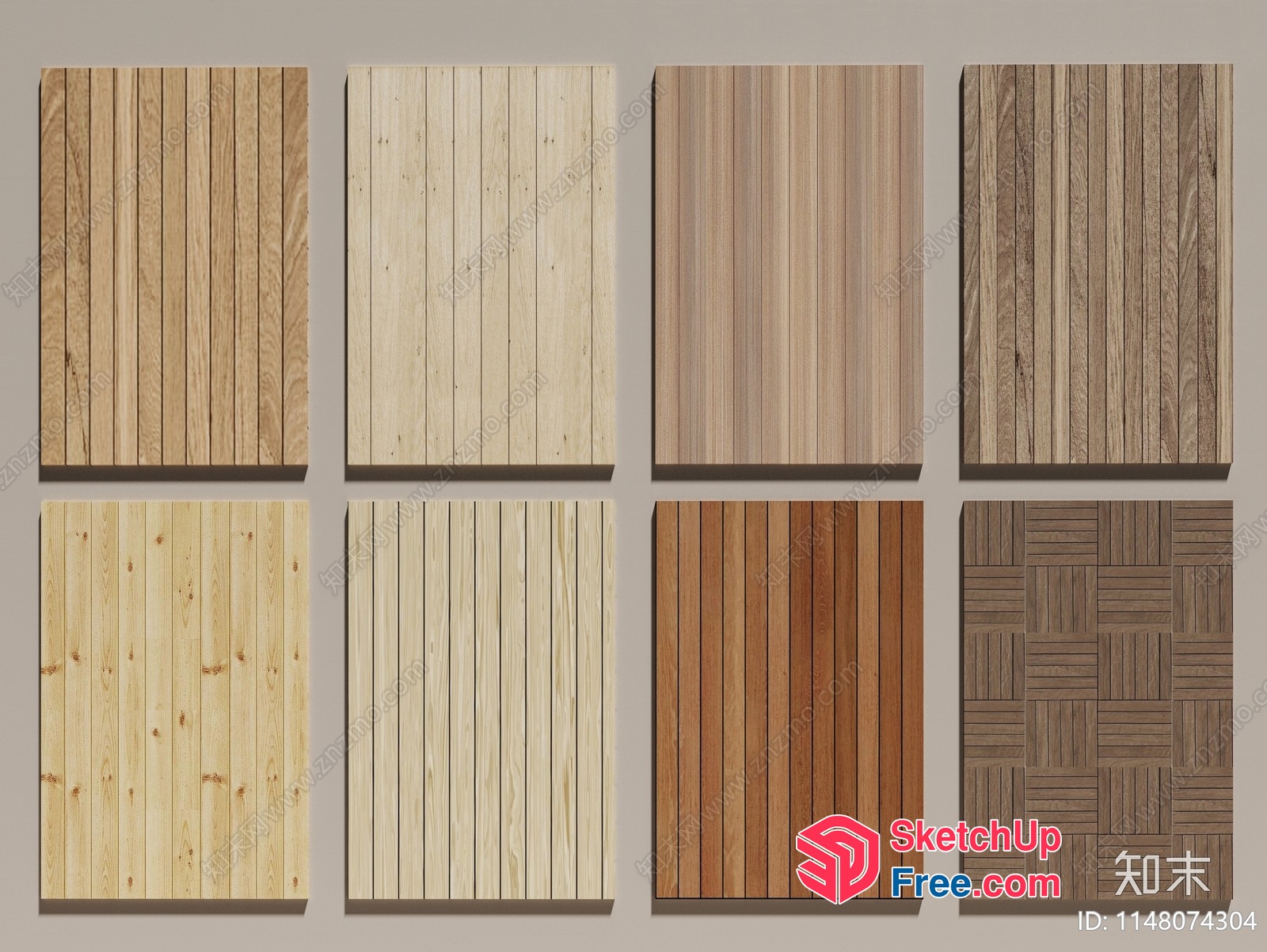 Wood Panel Options For Interior Design 3D SketchUp File
