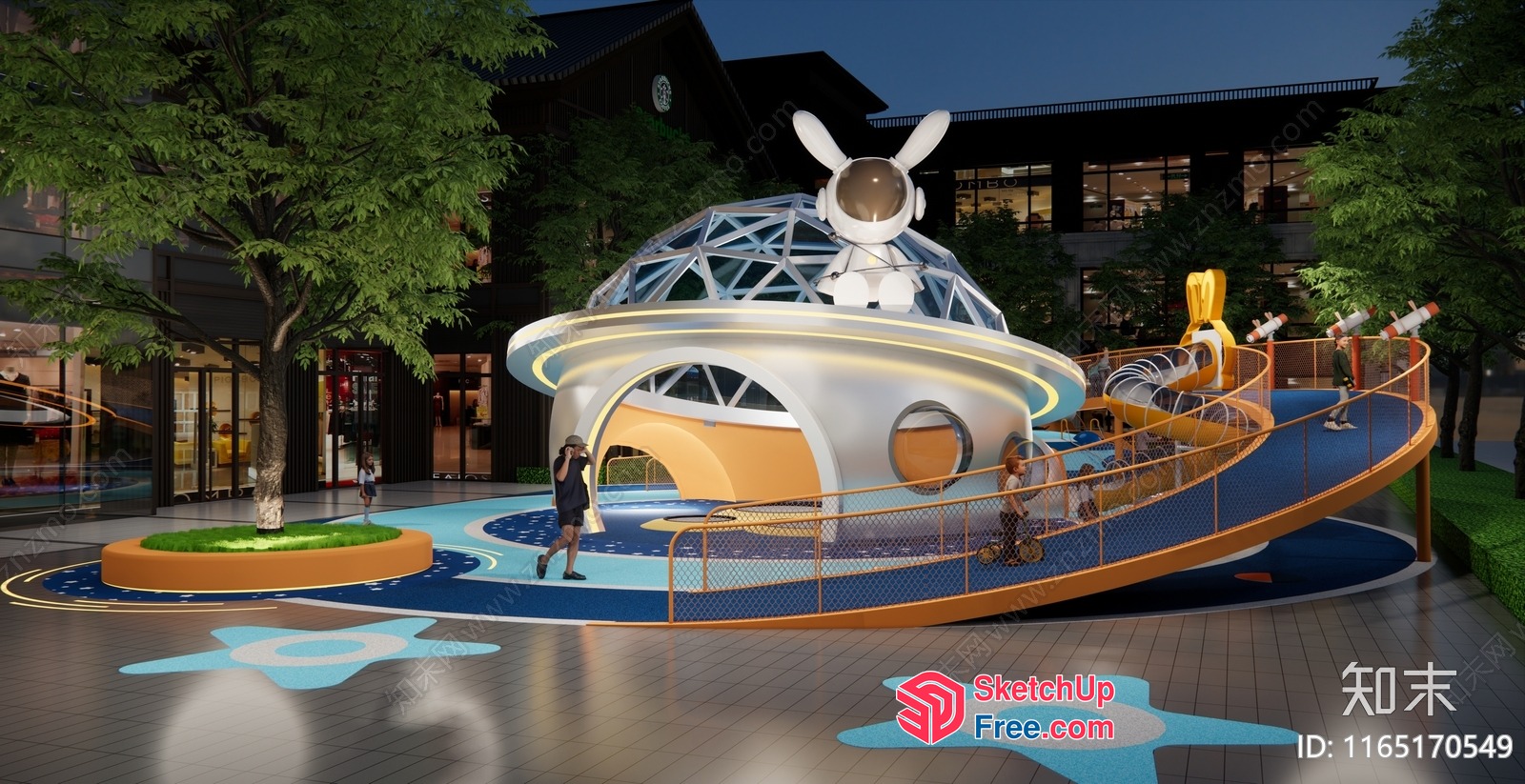 Futuristic Space Capsule Playground 3D SketchUp File