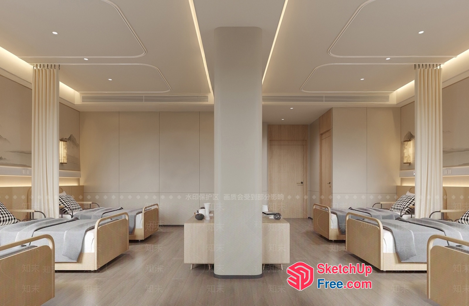 Hospital Ward Interior 3D SketchUp File