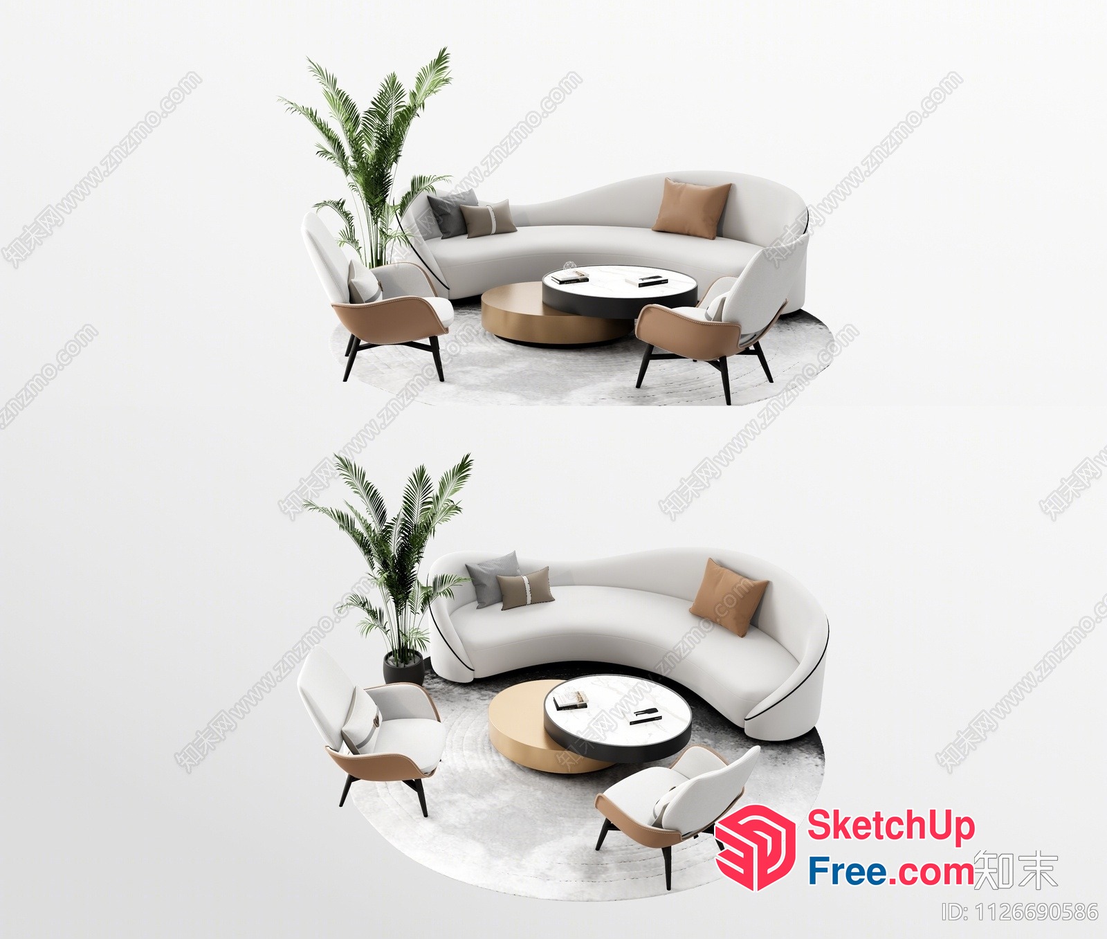 Minimalist European Style Living Room Furniture 3D SketchUp File