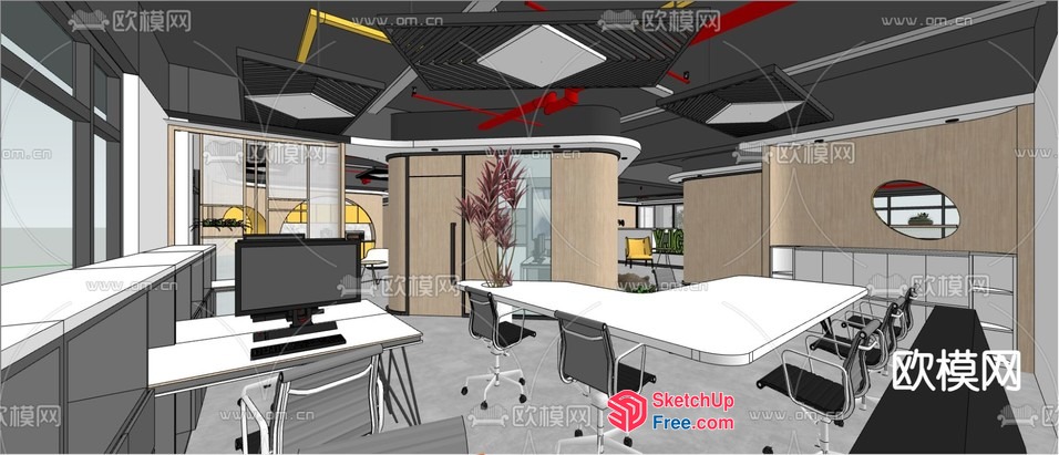 Modern Office Space With Sleek And Functional Design 3D SketchUp File
