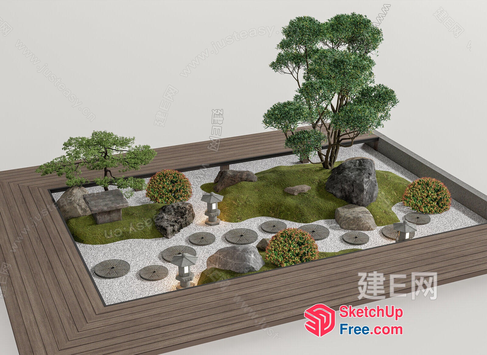 Serene Japanese Garden Oasis 3D SketchUp File