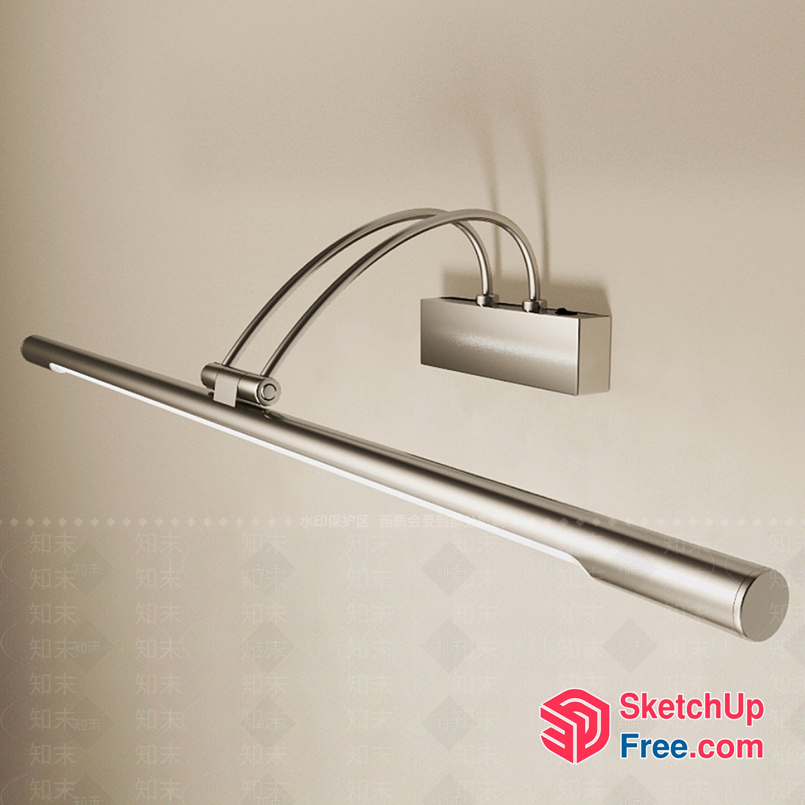 Sleek And Modern Led Light Fixture For Office Or Home 3D SketchUp File