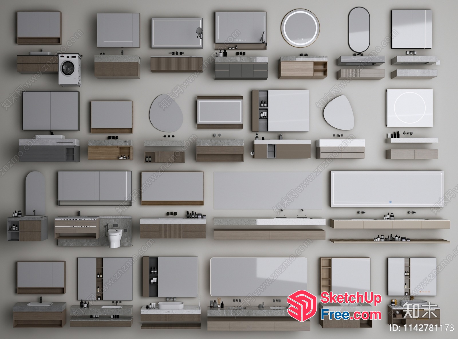 Modern Bathroom Furniture Collection 3D SketchUp File