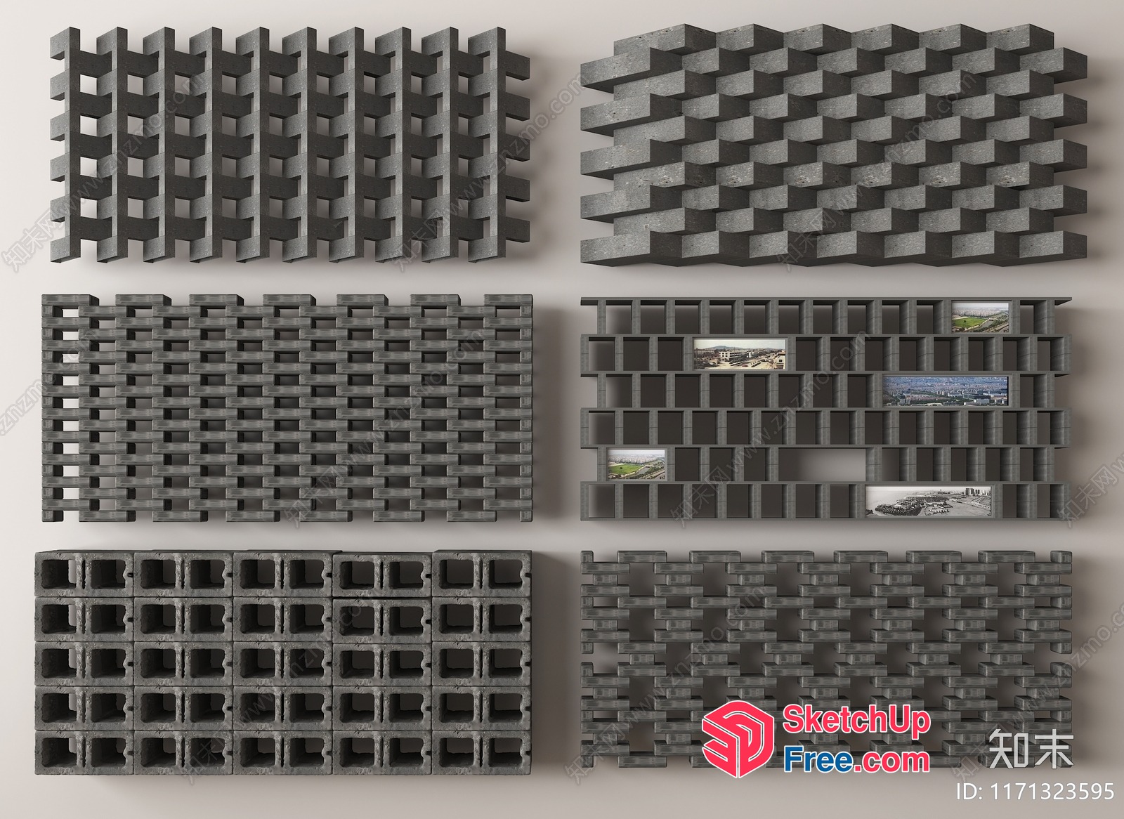 Decorative Concrete Block Wall Design 3D SketchUp File