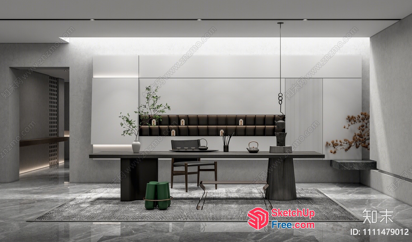 Modern Minimalist Office Space 3D SketchUp File