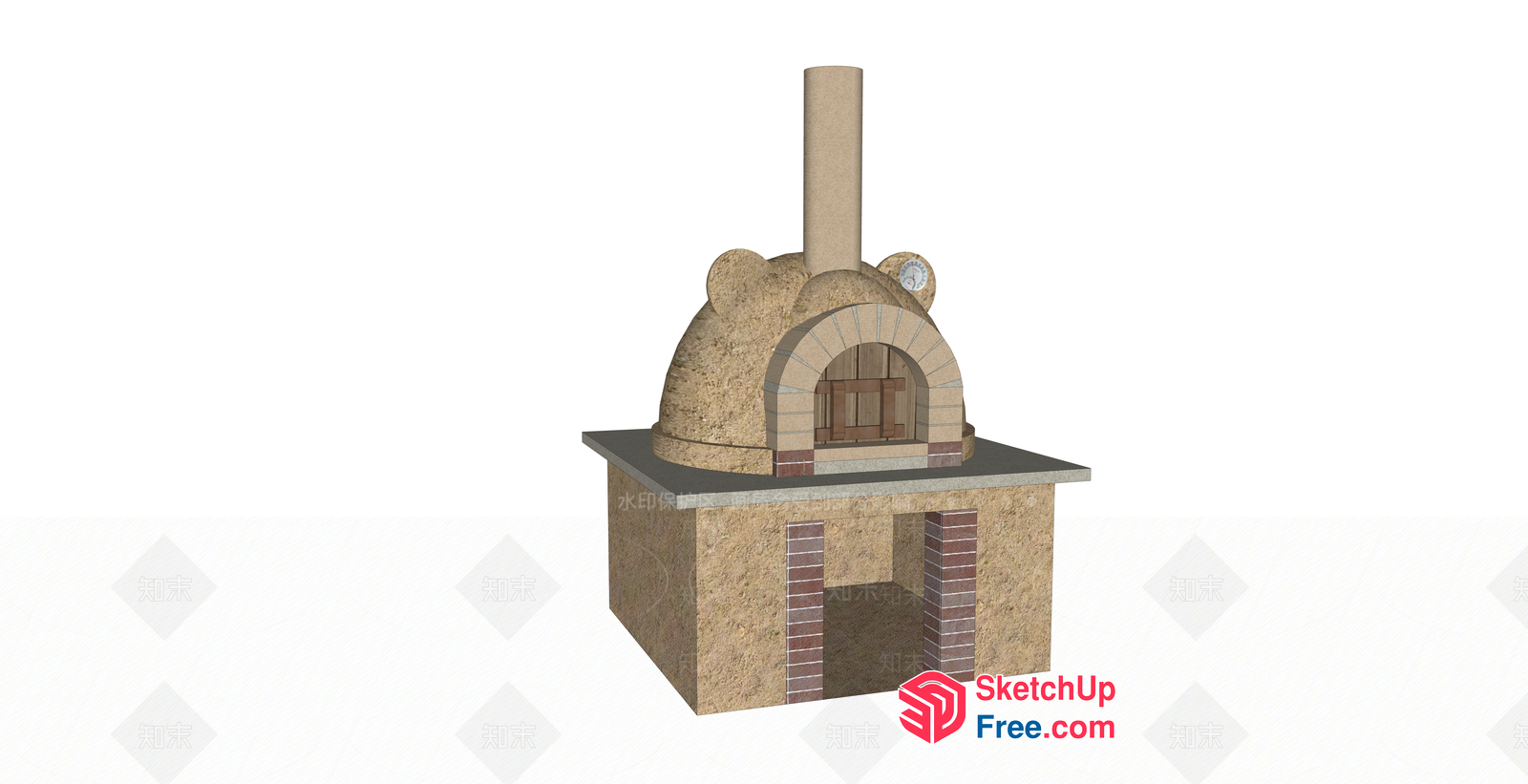 Exterior Decorative Outdoor Pizza Oven 3D SketchUp File