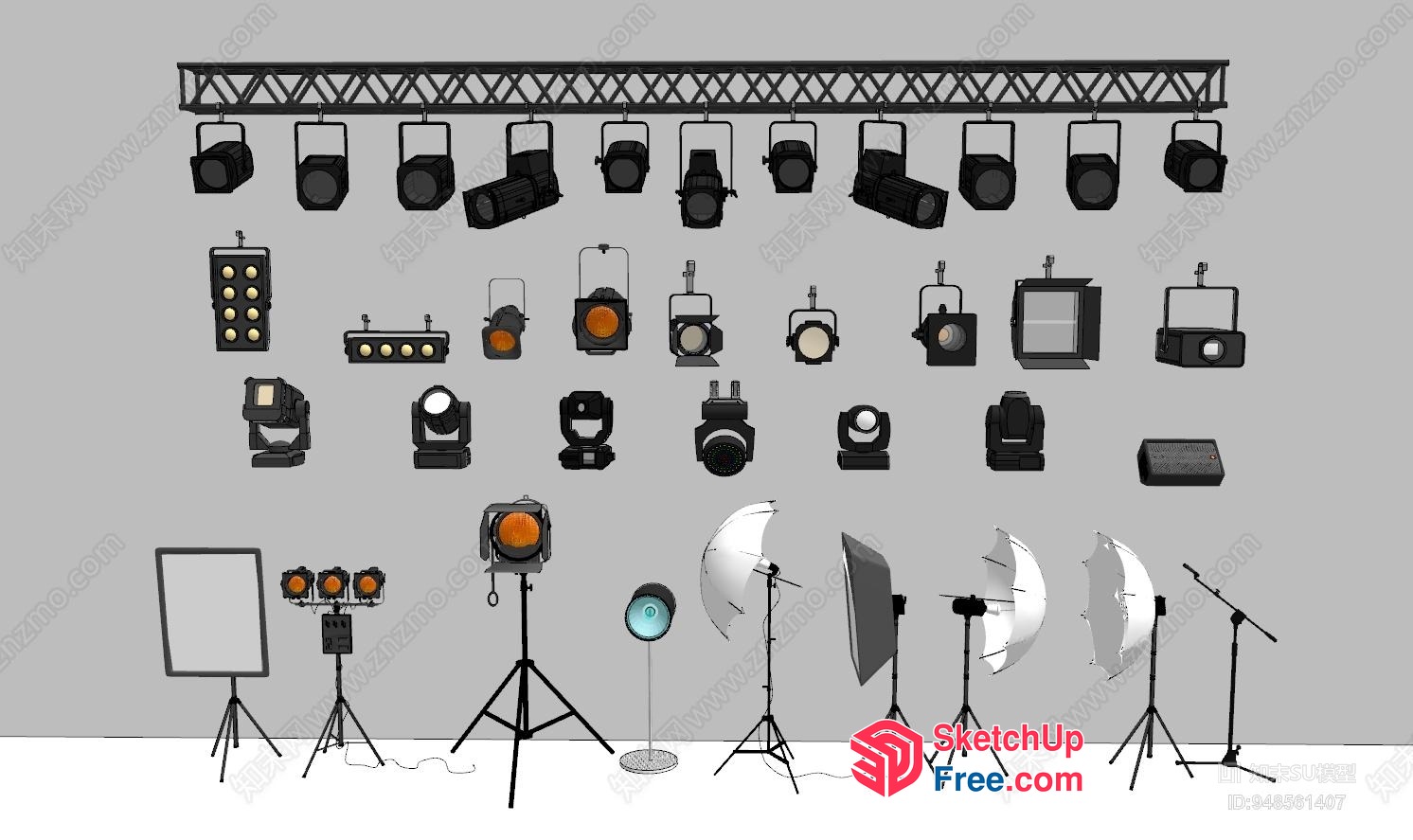 Studio Lighting Equipment 3D SketchUp File