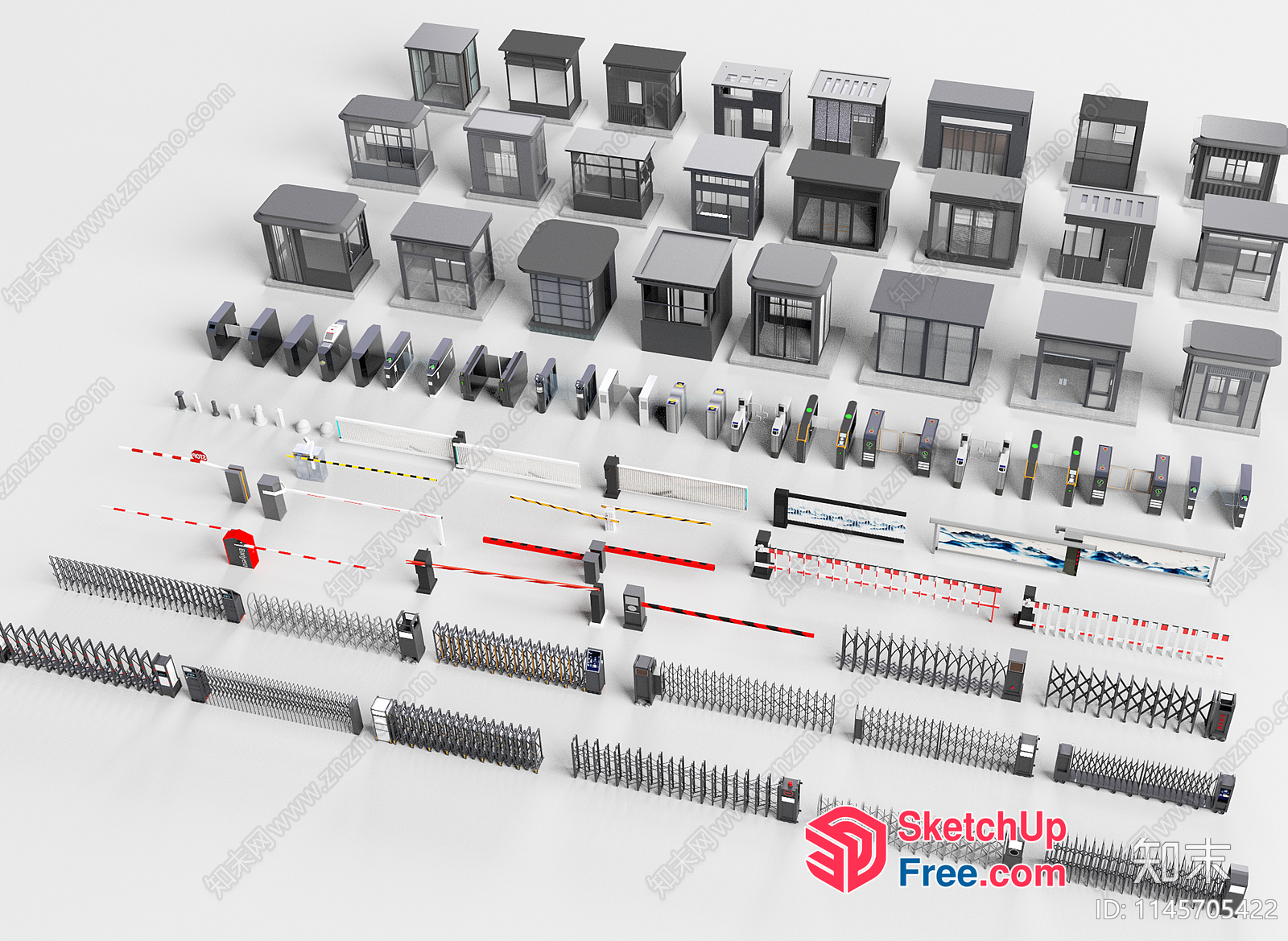 3D Models Of Various Security Gates And Barriers 3D SketchUp File