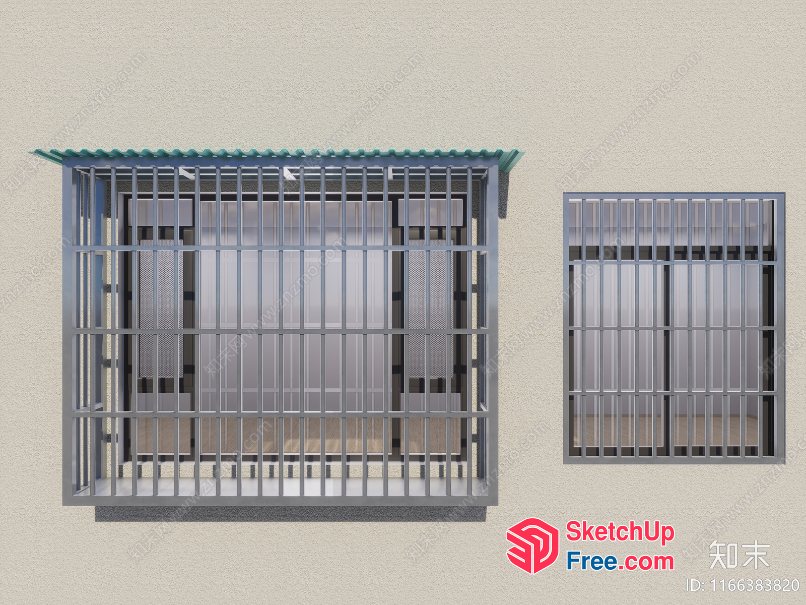 Metal Window Frames And Roof 3D SketchUp File