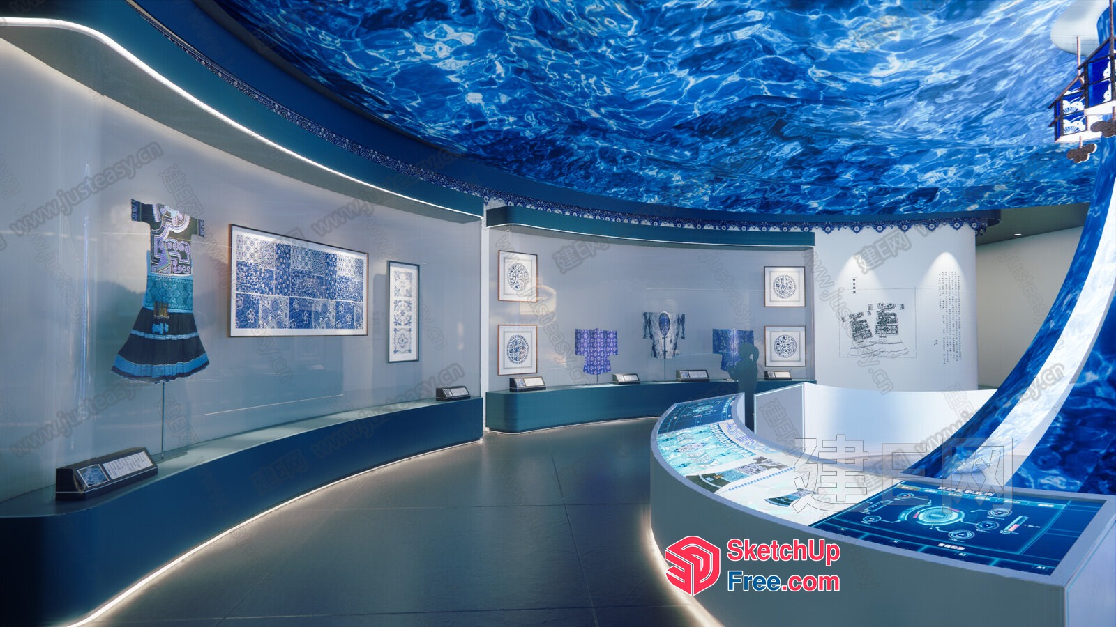 Blue And White Porcelain Art Gallery 3D SketchUp File