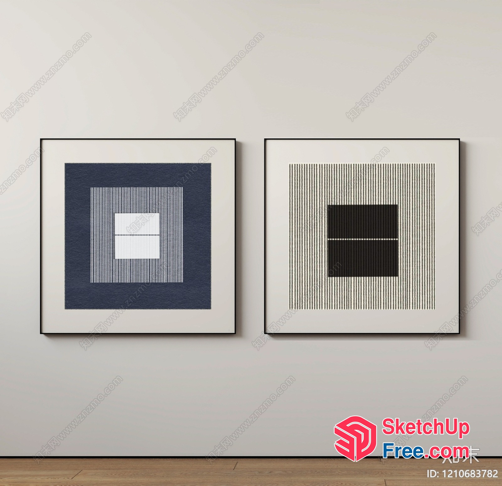 Minimalist Black And White Artwork Collection 3D SketchUp File