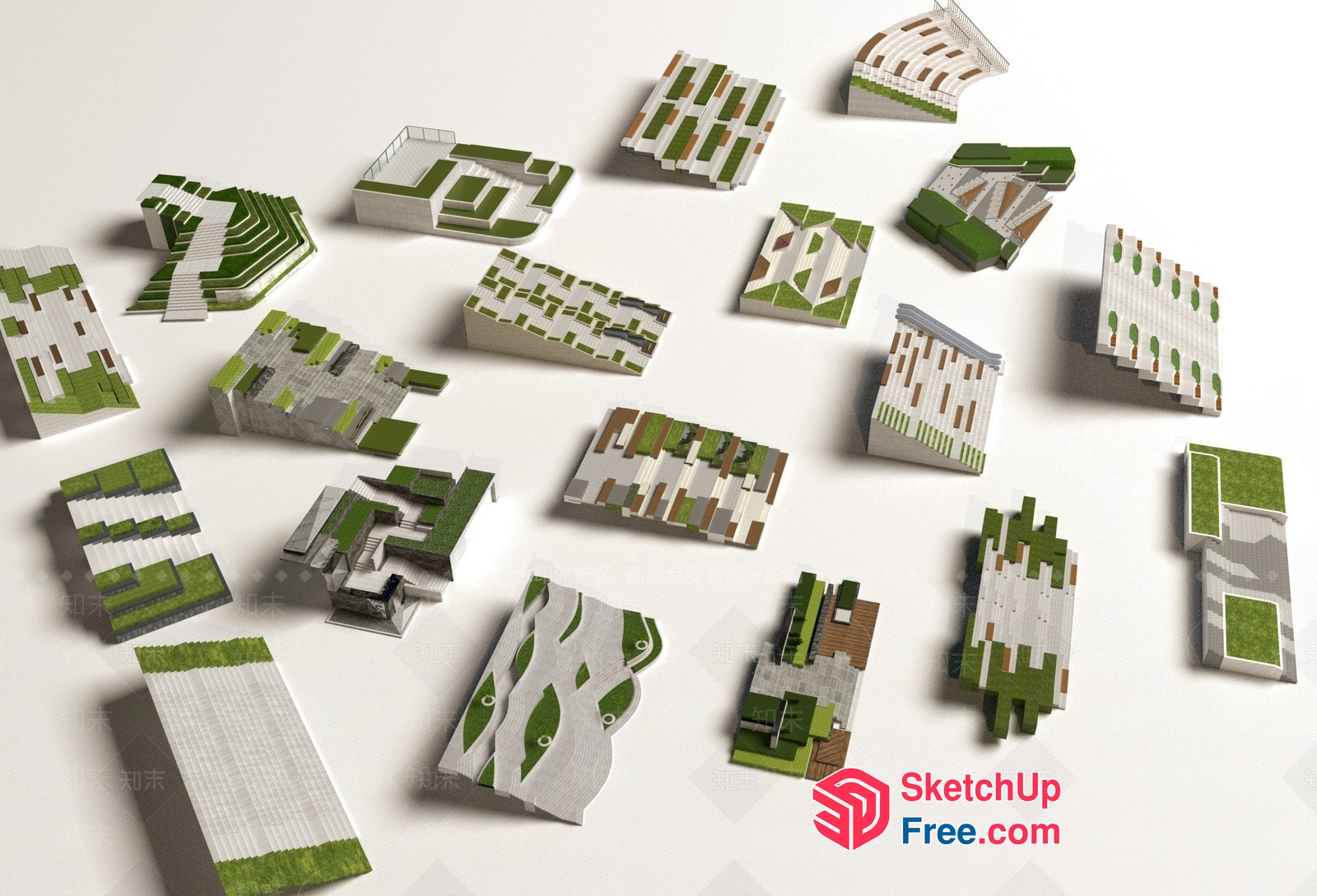 Architectural Models Of Buildings And Gardens 3D SketchUp File