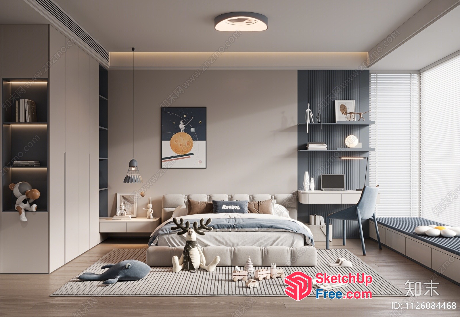 Modern Minimalist Bedroom Interior Design 3D SketchUp File