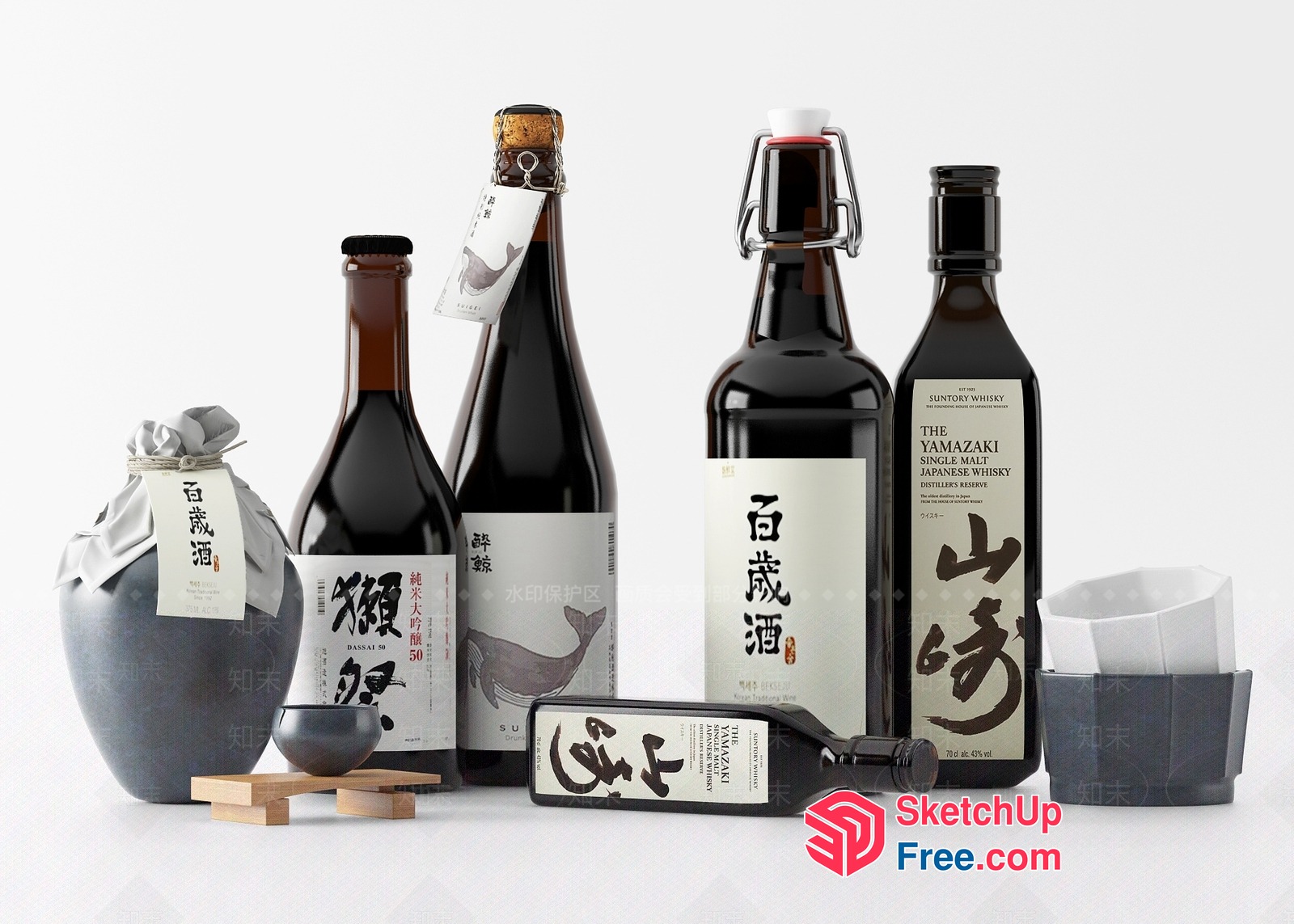 Japanese Whiskey Collection 3D SketchUp File