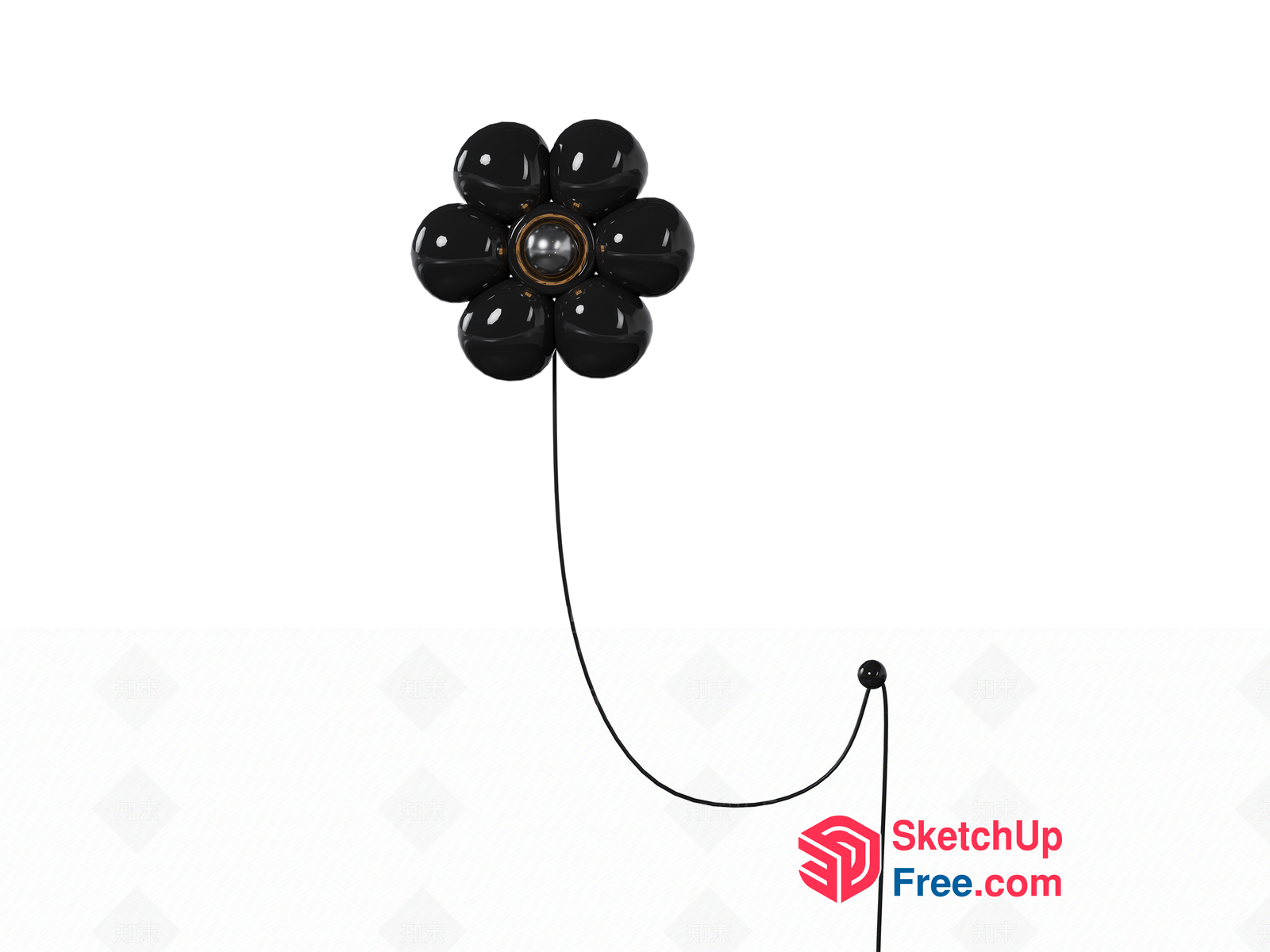 Flower-Shaped Black Balloon Decor 3D SketchUp File
