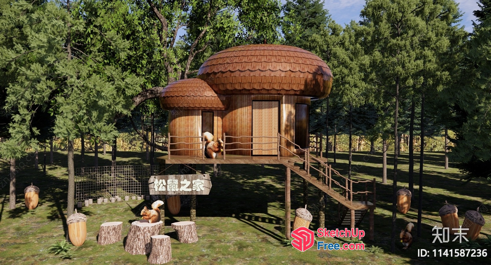 Cozy Woodland Retreat 3D SketchUp File
