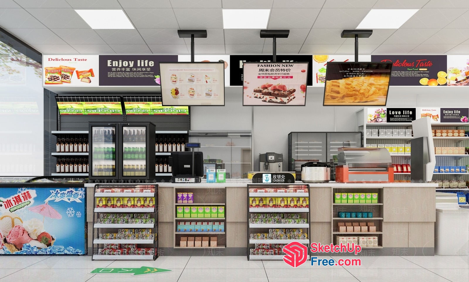 Convenience Store Interior 3D SketchUp File