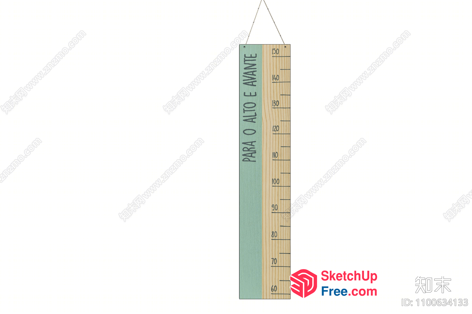 Tall Wooden Ruler With Measurement Lines 3D SketchUp File