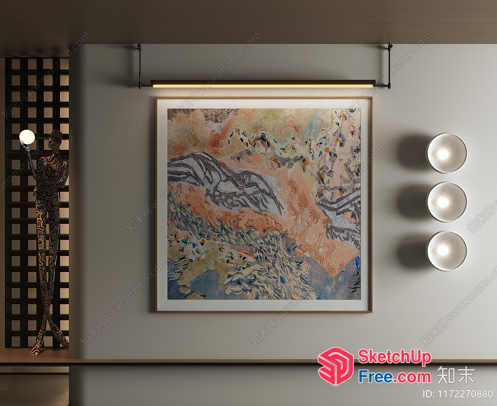 Abstract Artwork With Earthy Tones And Natural Motifs 3D SketchUp File