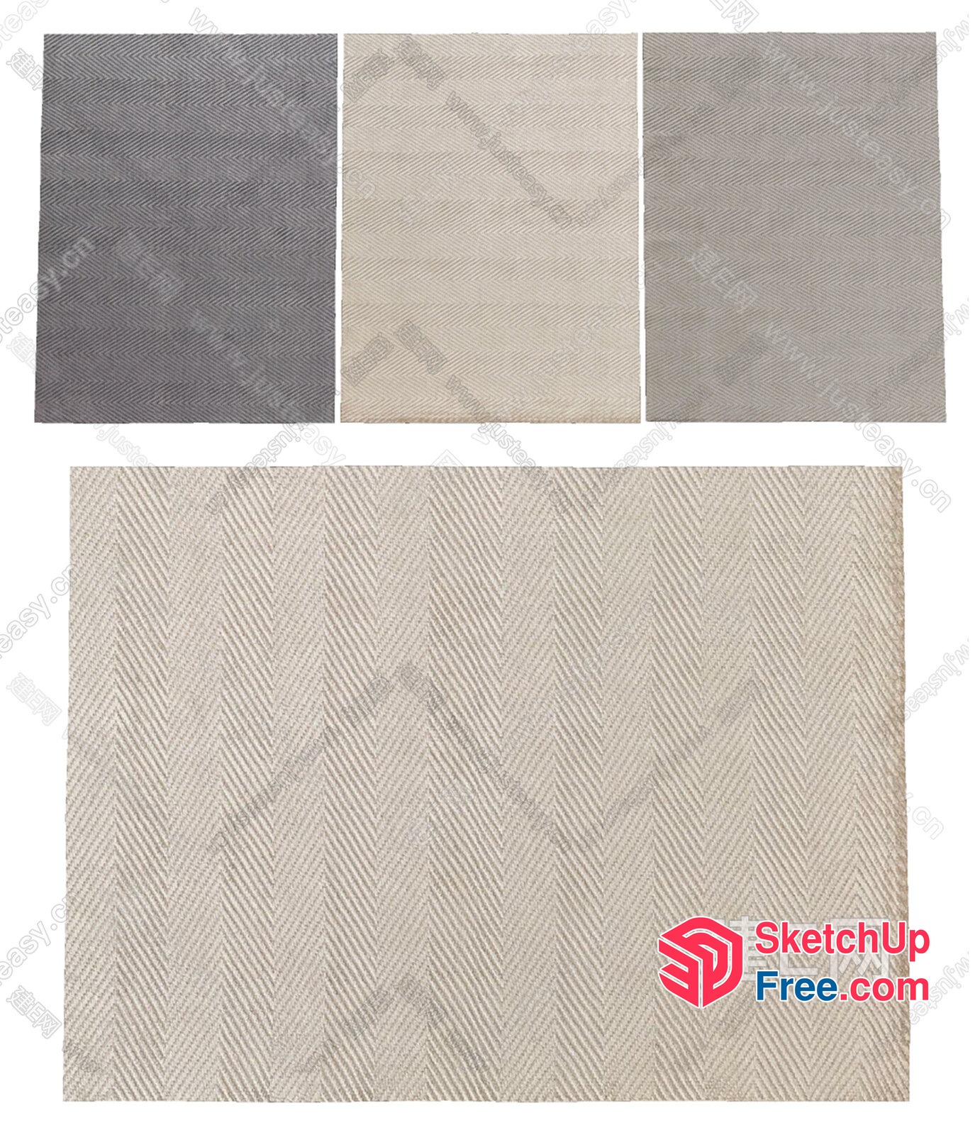 Herringbone Textured Fabric Collection 3D SketchUp File