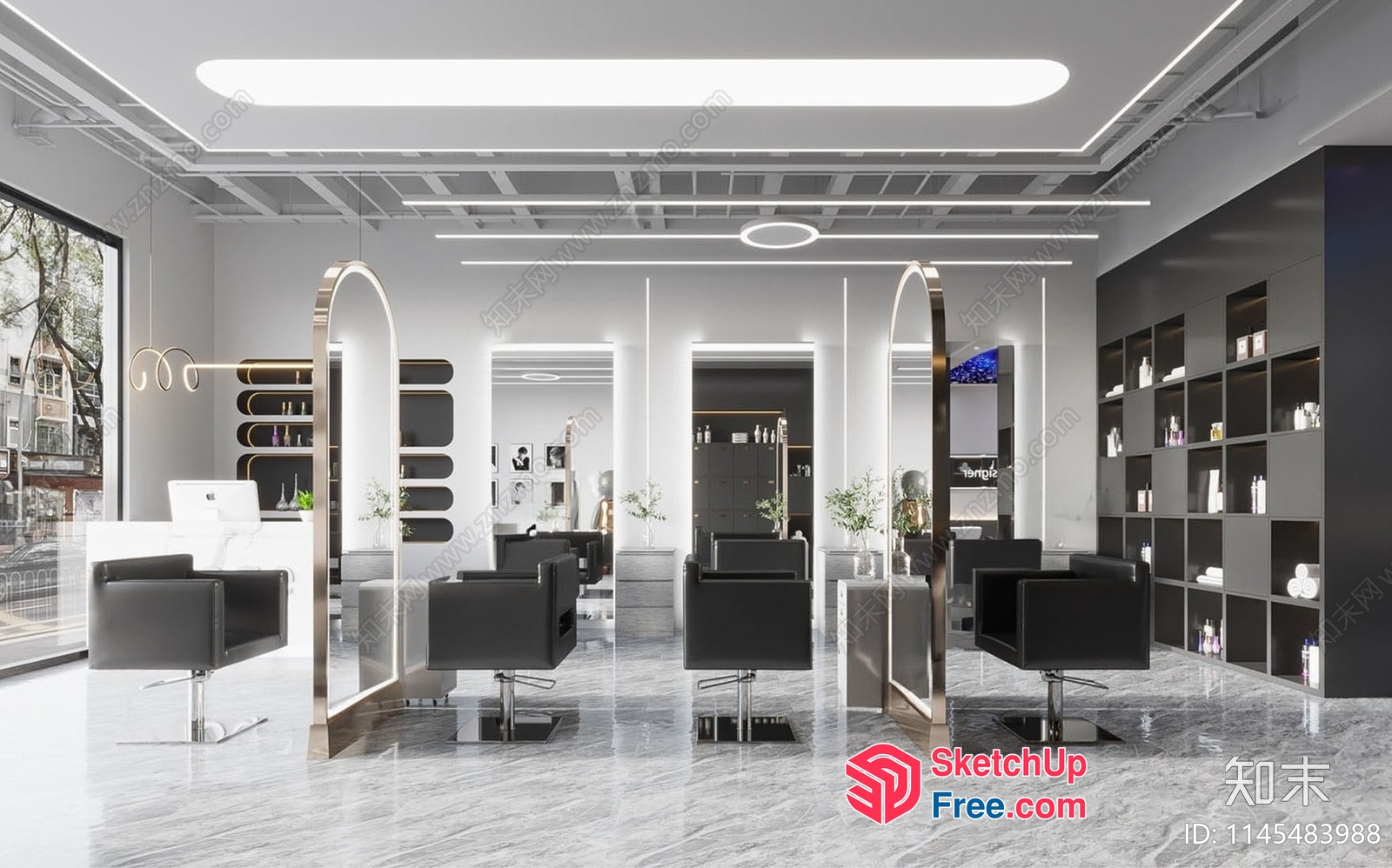 Modern Salon Interior With Sleek Furniture And Elegant Decor 3D SketchUp File