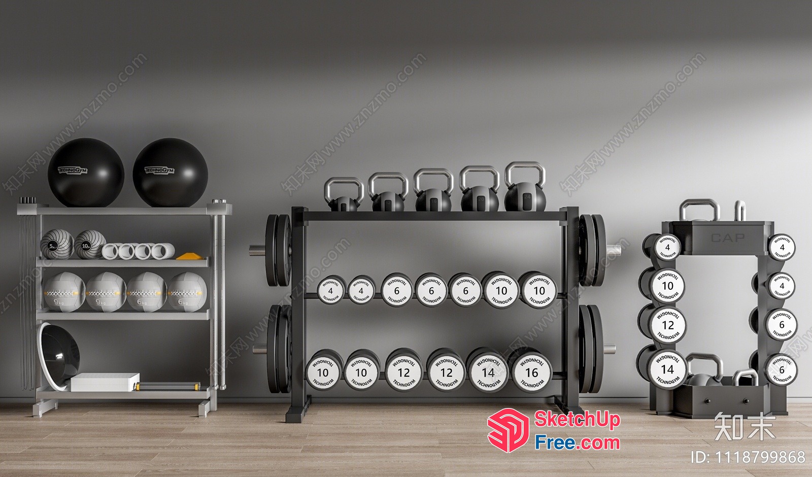 Modern Gym Equipment Storage And Organization 3D SketchUp File