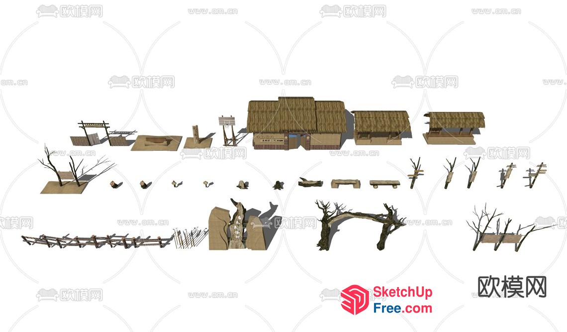 Japanese Style Homestay Exterior 3D SketchUp File