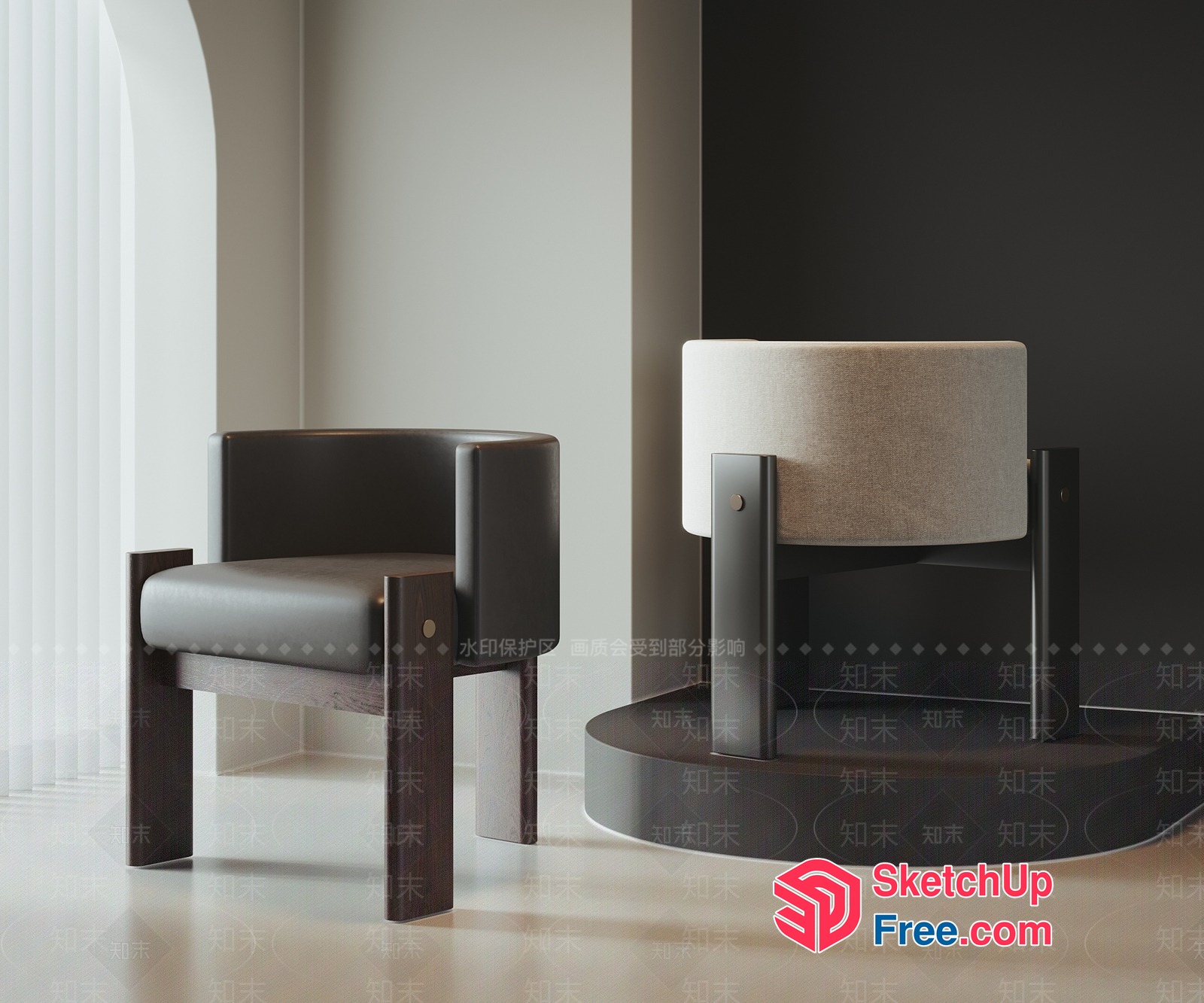 Modern Minimalist Interior Furniture 3D SketchUp File