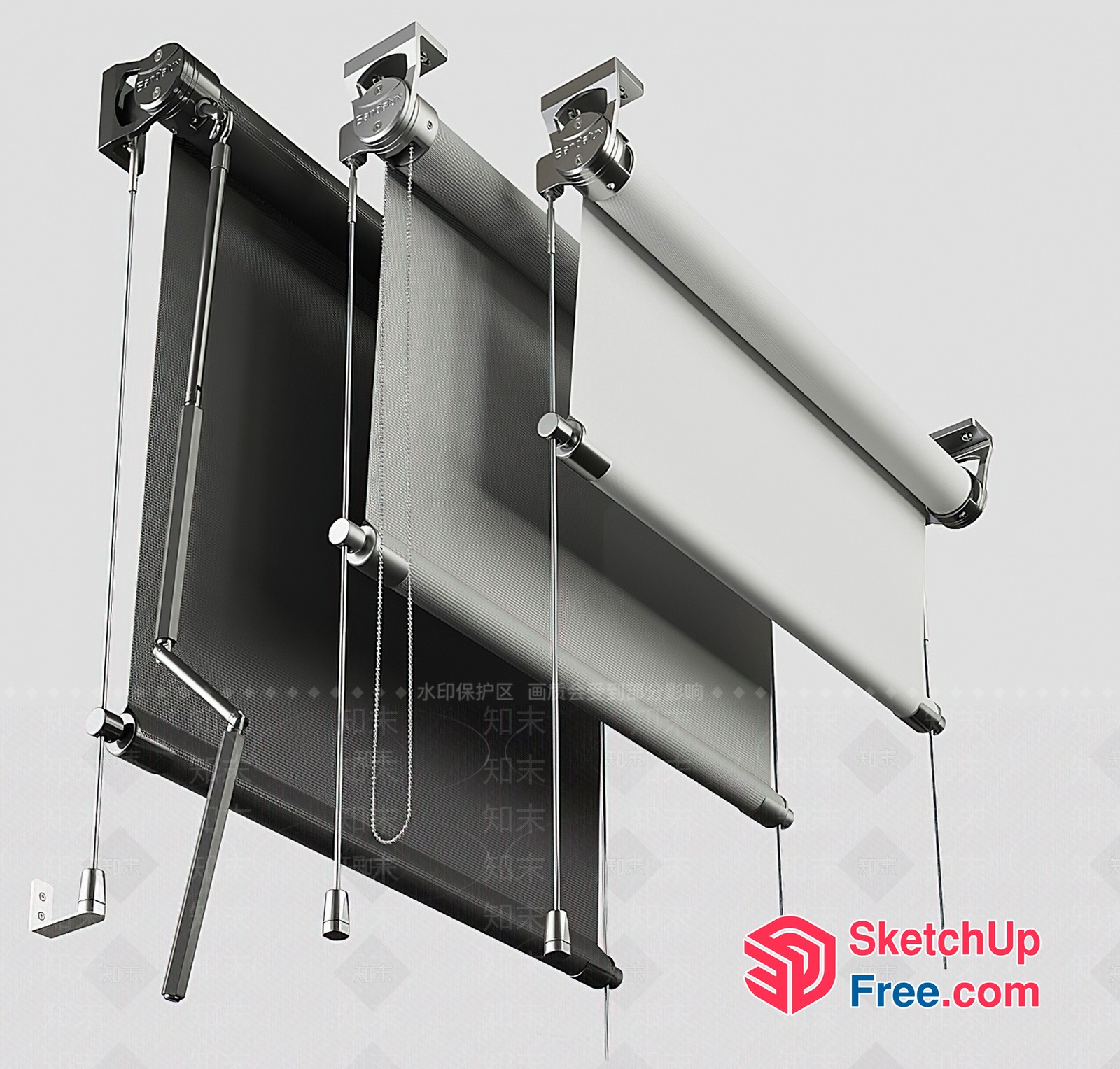 Roller Blinds With Metal Frames 3D SketchUp File