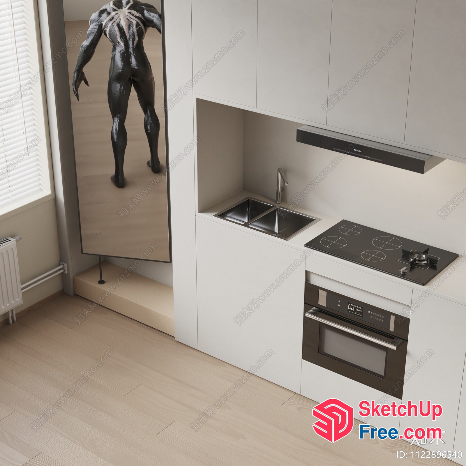 Modern Kitchen With Sleek Appliances And Neutral Tones 3D SketchUp File