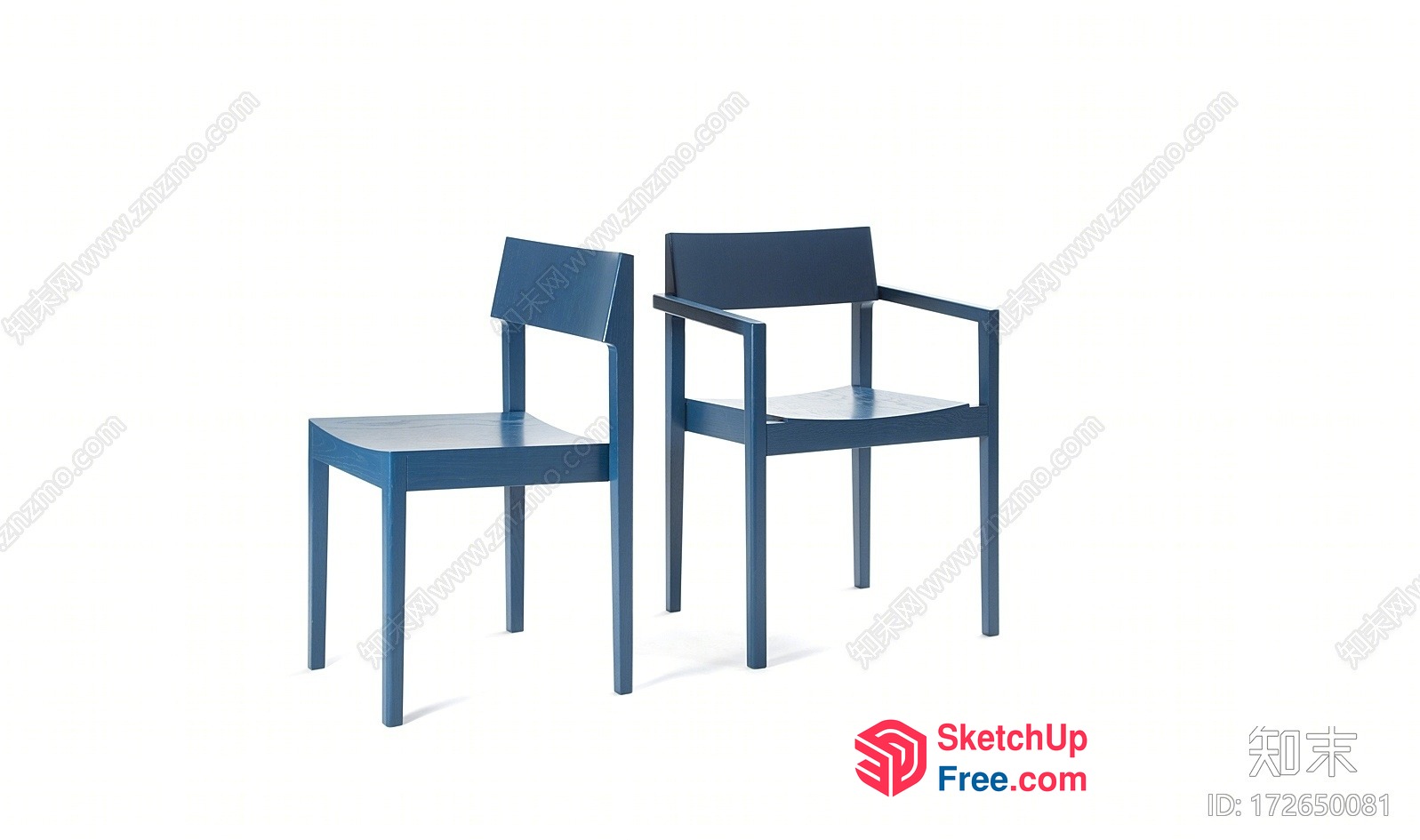 Two Chairs On White Background 3D SketchUp File