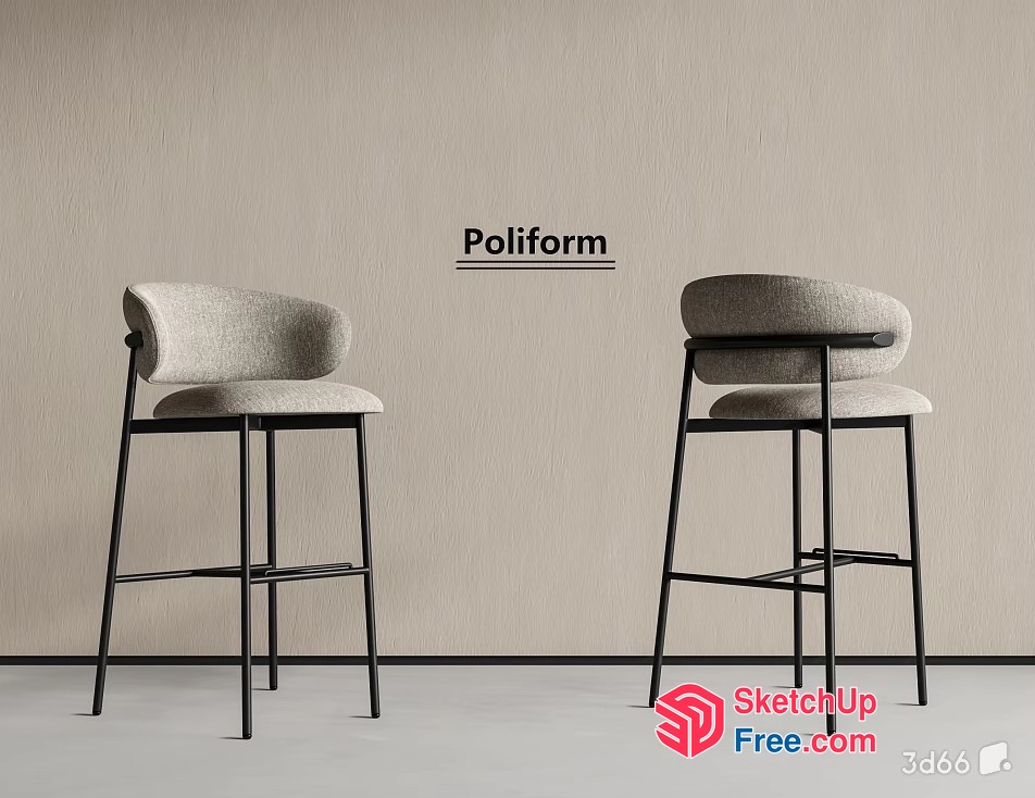Modern Minimalist Bar Stool Furniture 3D SketchUp File
