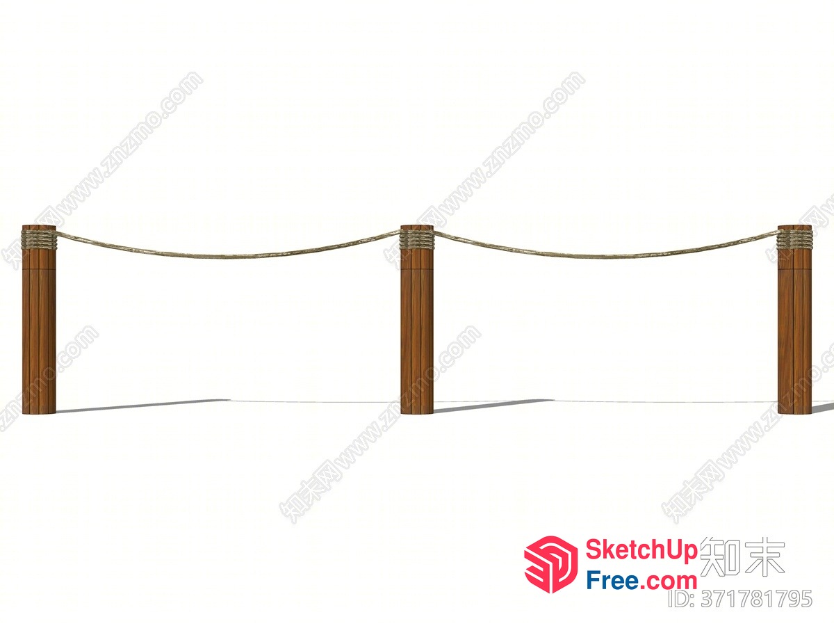 Pillars With Rope 3D SketchUp File