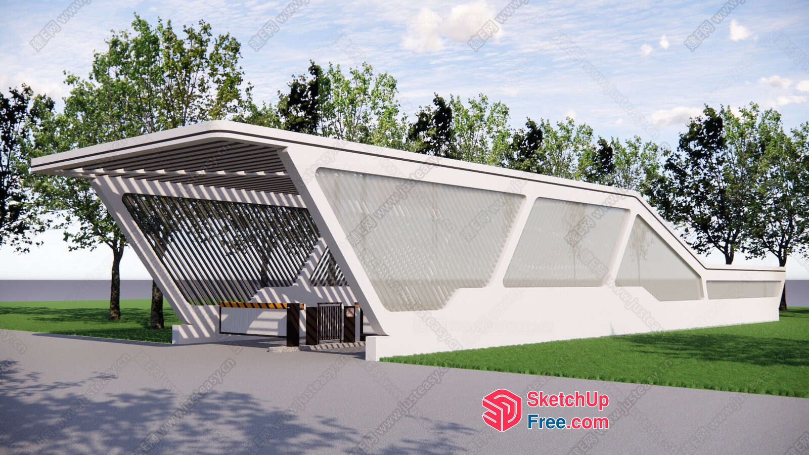 Futuristic Modern Building Exterior 3D SketchUp File